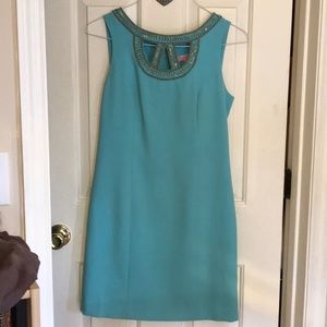 Lily Pulitzer Teal dress with studded neck line